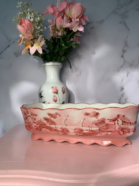 JARDINIÈRE PAYSAGE ROSE VINTAGE 🌷