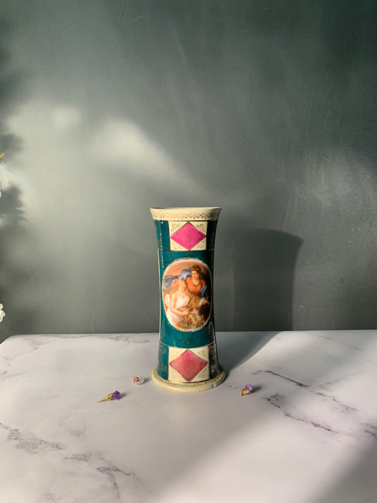 VASE MÉDAILLON ROMANTIQUE VINTAGE 💚