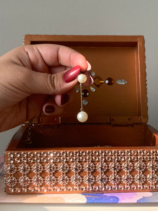 Boucles d'oreilles pendantes à perles vintage