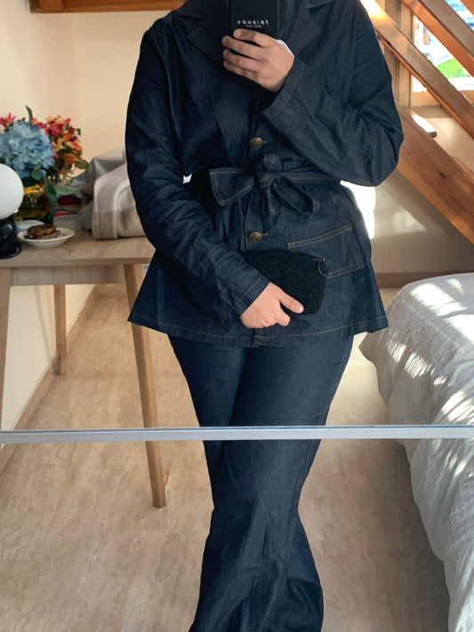 Bourse brodée noire