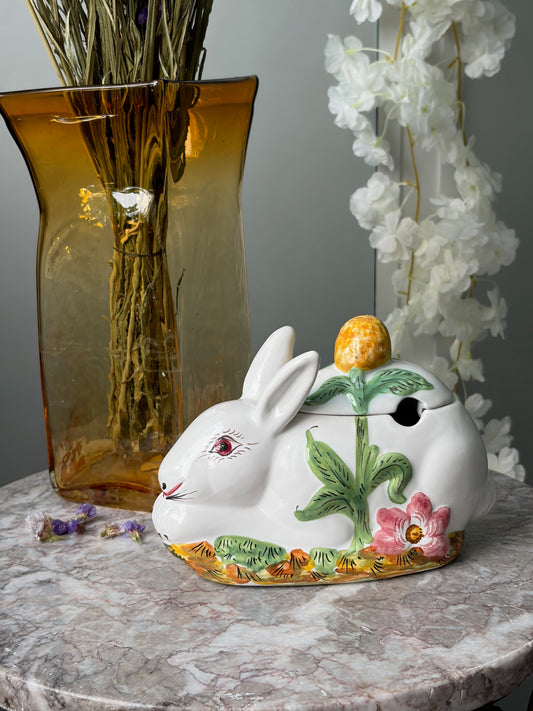 BOÎTE LAPIN VINTAGE EN CÉRAMIQUE PEINTE 🐰🌸