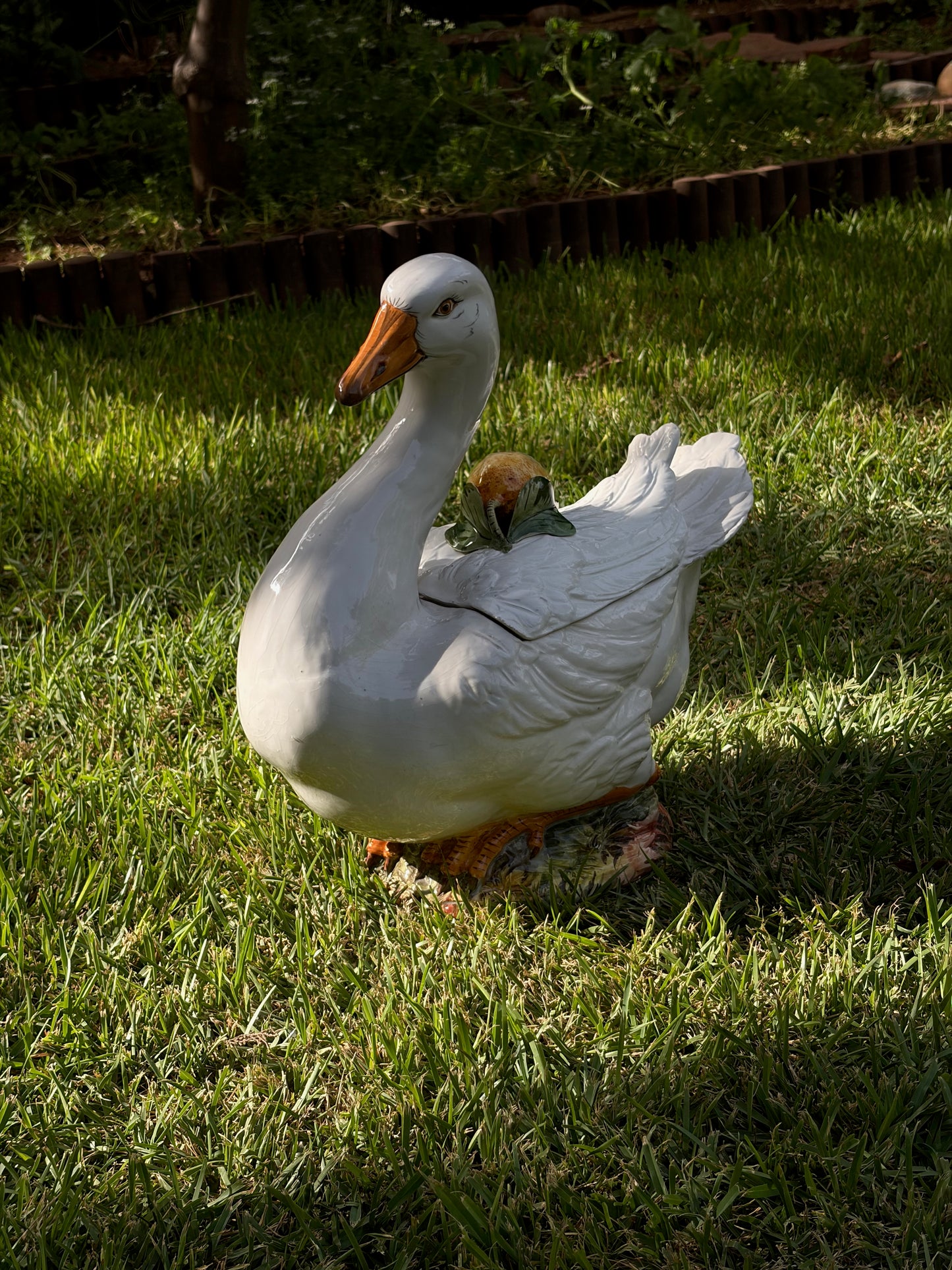GRANDE OIE EN CÉRAMIQUE VINTAGE 🦢🍋