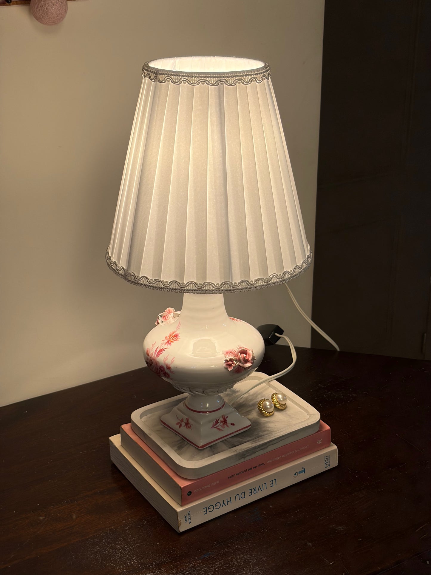 Lampe Porcelaine Fleurie