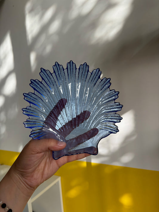 COUPES VERRE BLEU COBALT | FORME COQUILLAGE (3 dispos)