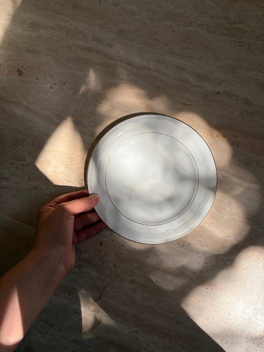 ️ ASSIETTE PORCELAINE BLANCHE FILET OR | VINTAGE