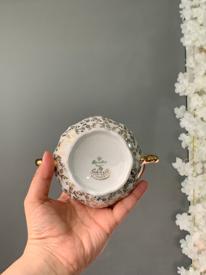 SERVICE À THÉ FLEURI DORÉ VINTAGE ✨