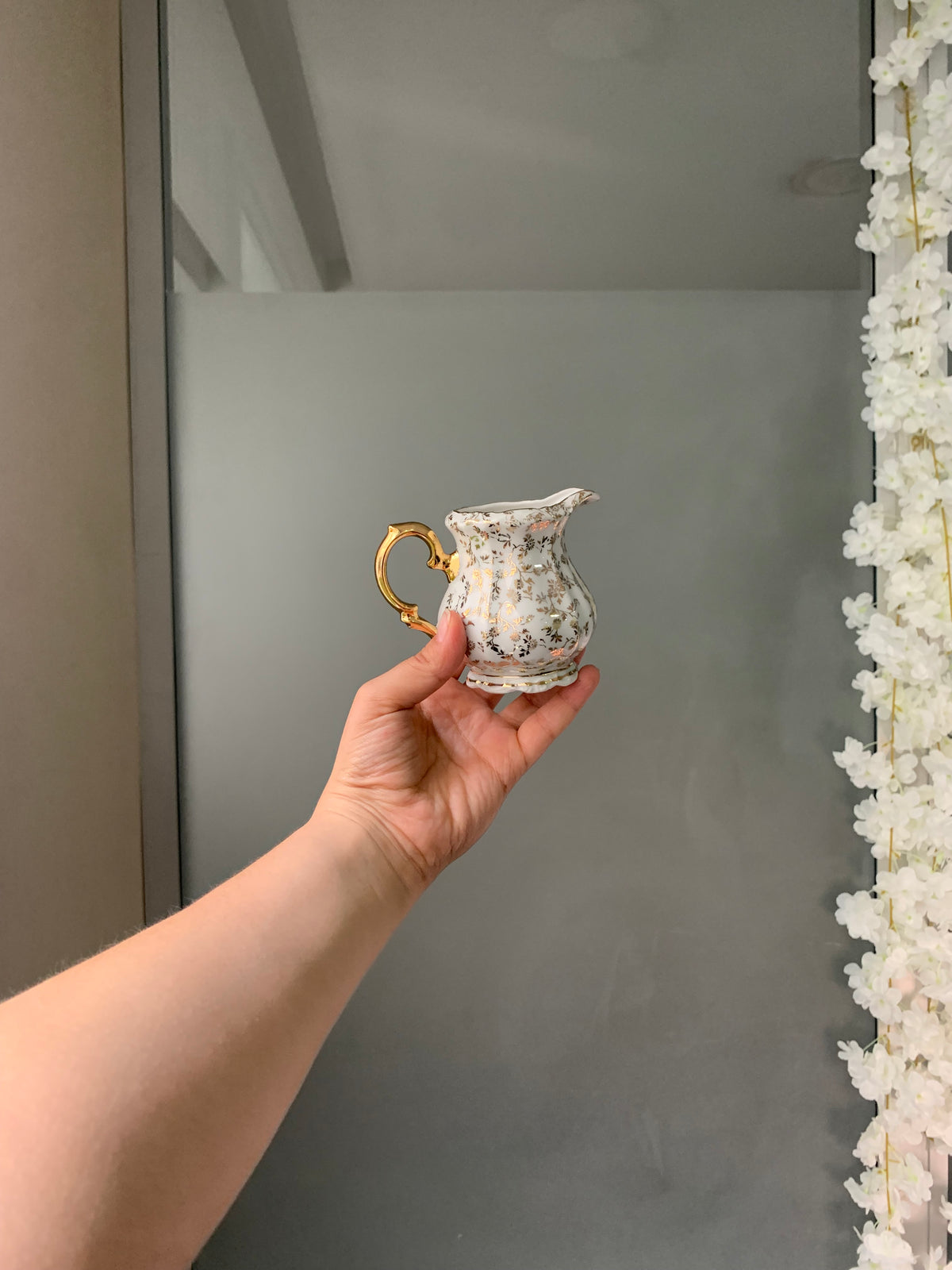 SERVICE À THÉ FLEURI DORÉ VINTAGE ✨