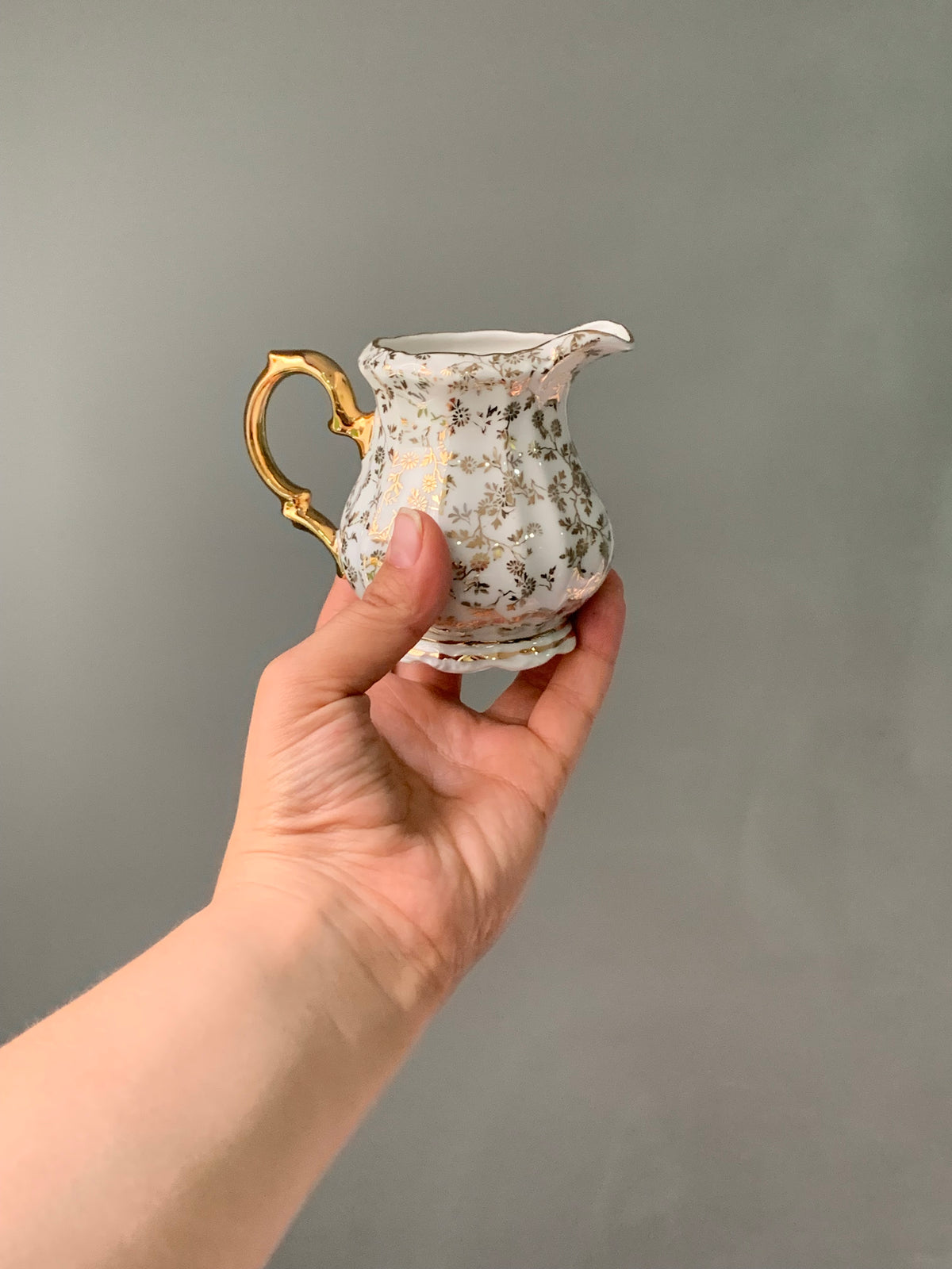 SERVICE À THÉ FLEURI DORÉ VINTAGE ✨