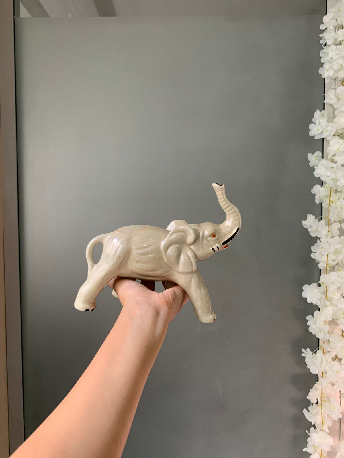ÉLÉPHANT IVOIRE TROMPE LEVÉE VINTAGE 🐘
