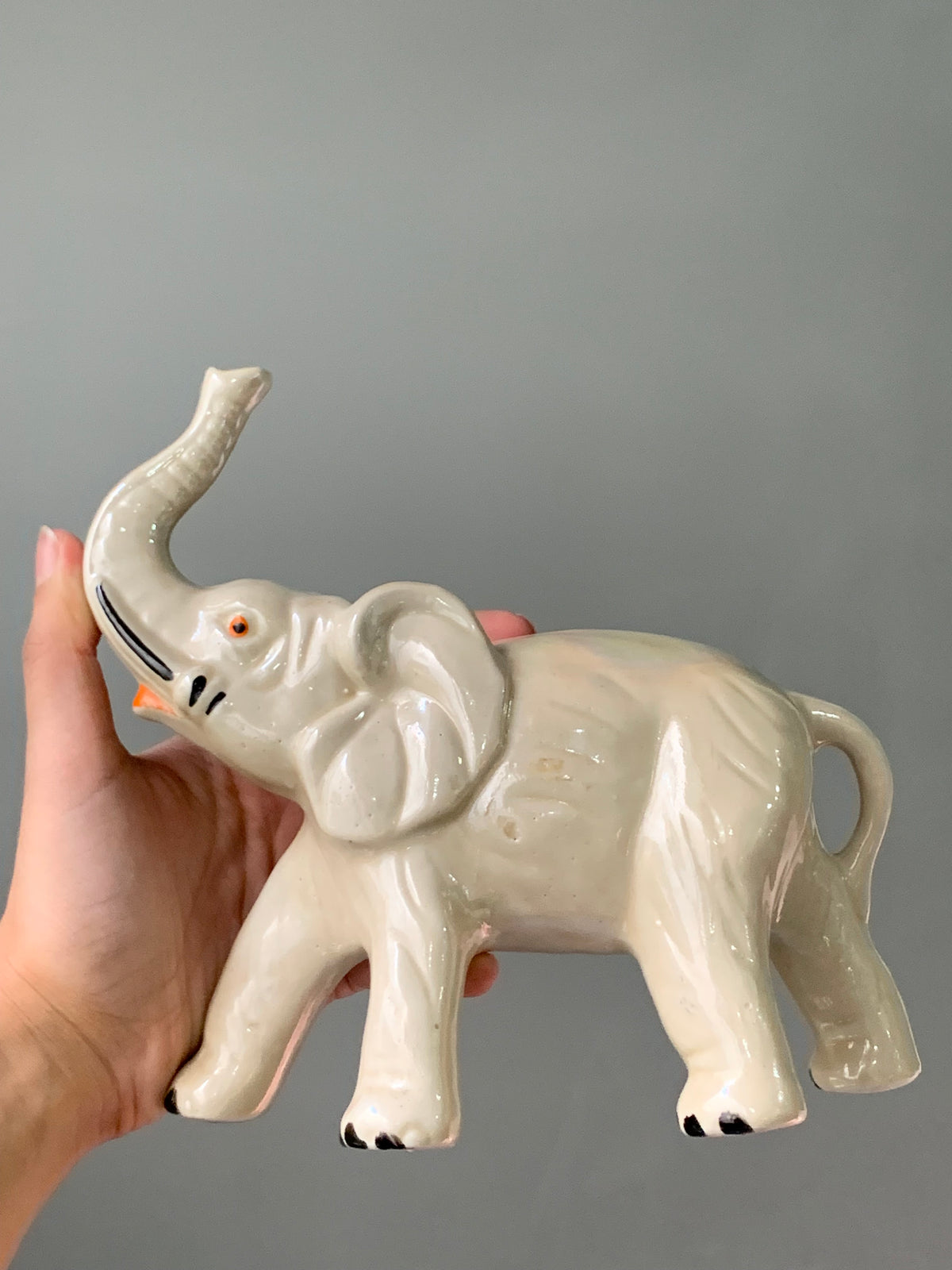 ÉLÉPHANT IVOIRE TROMPE LEVÉE VINTAGE 🐘