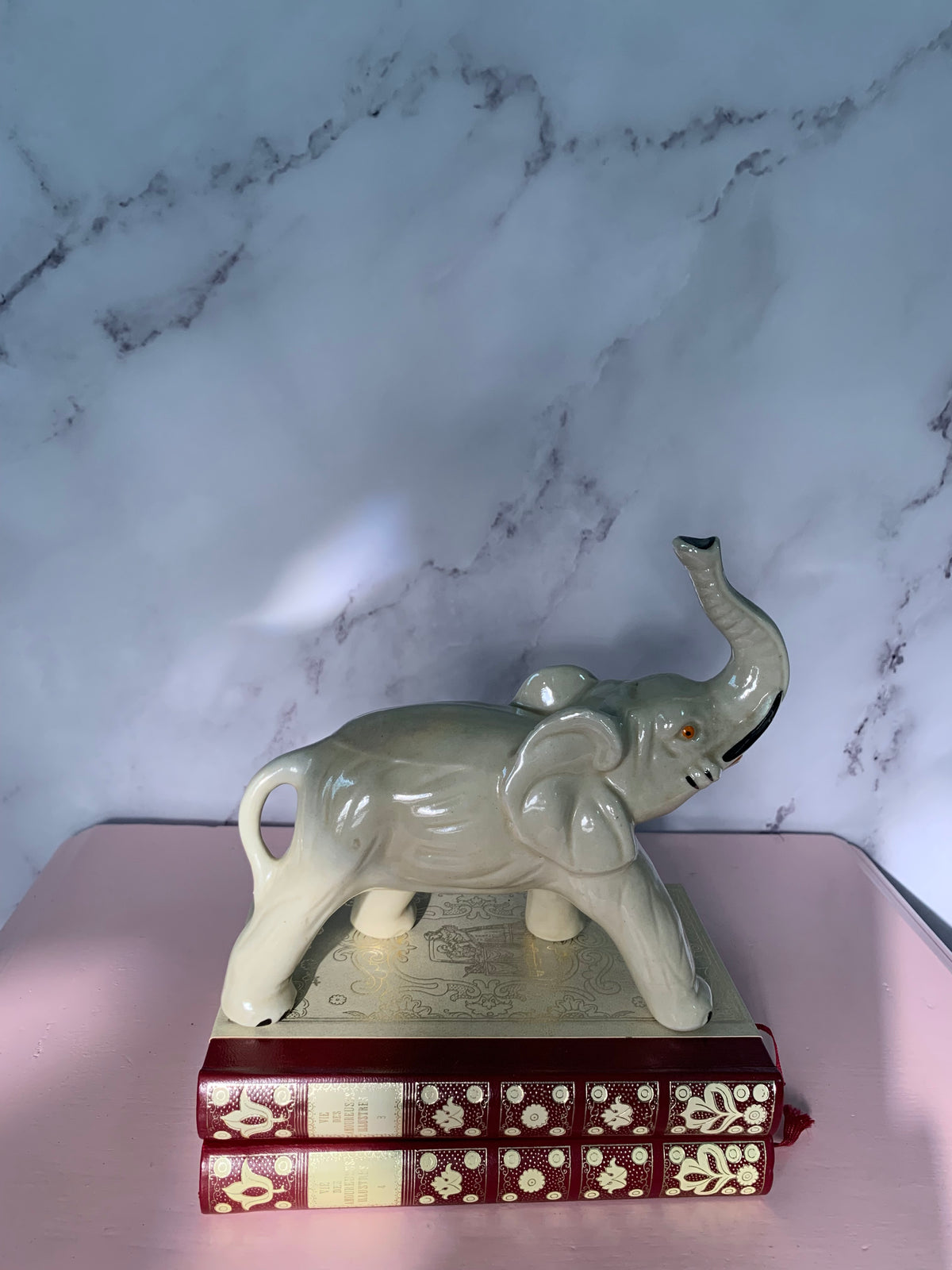 ÉLÉPHANT IVOIRE TROMPE LEVÉE VINTAGE 🐘