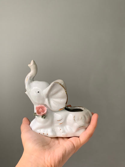 PETIT ÉLÉPHANT ROSE DORÉ VINTAGE 🐘🎀