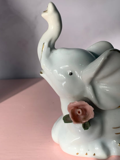 PETIT ÉLÉPHANT ROSE DORÉ VINTAGE 🐘🎀