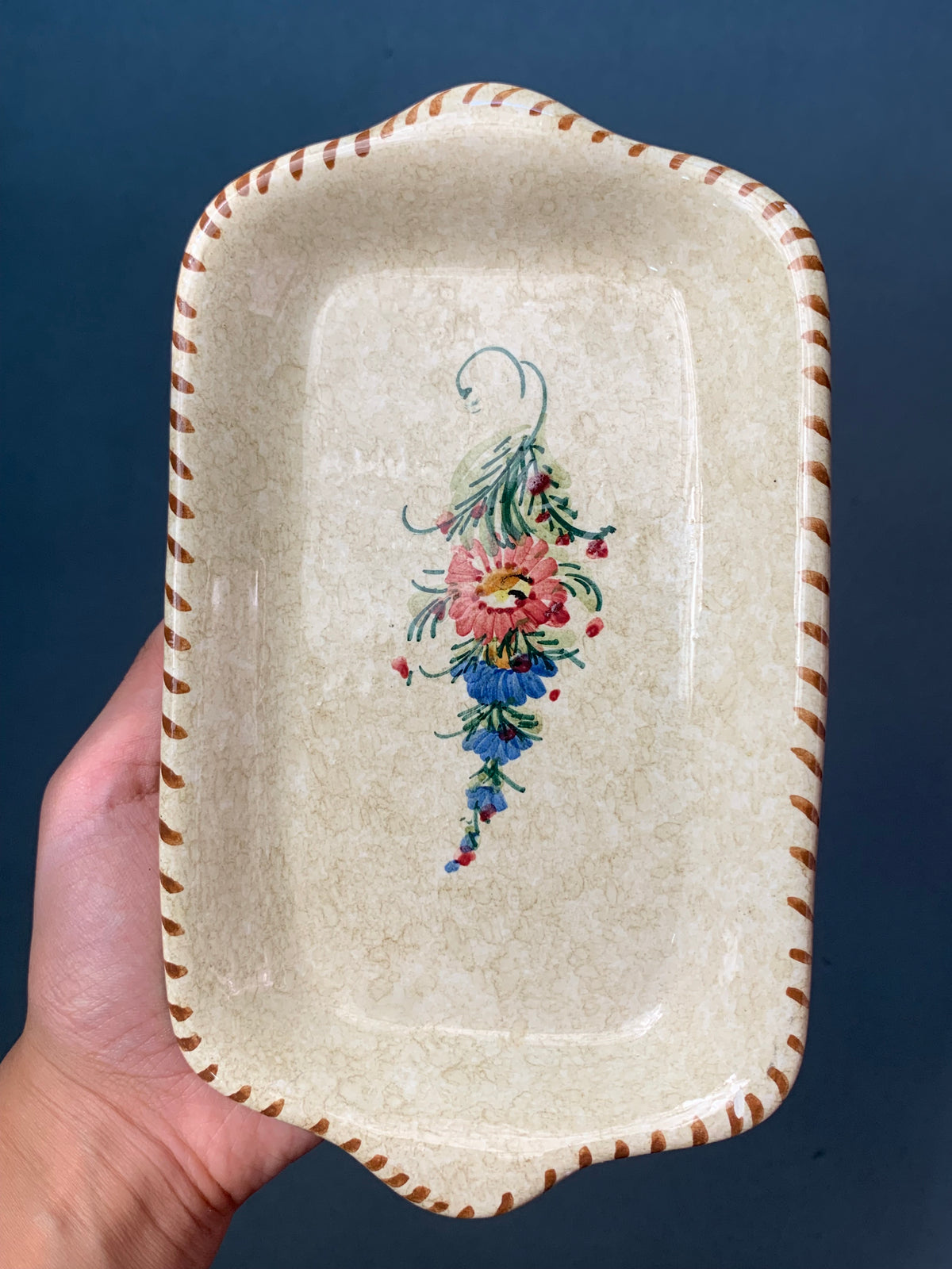 VIDE-POCHE FLEURI CRAQUELÉ VINTAGE 🌸