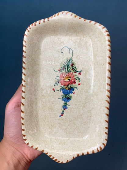 VIDE-POCHE FLEURI CRAQUELÉ VINTAGE 🌸