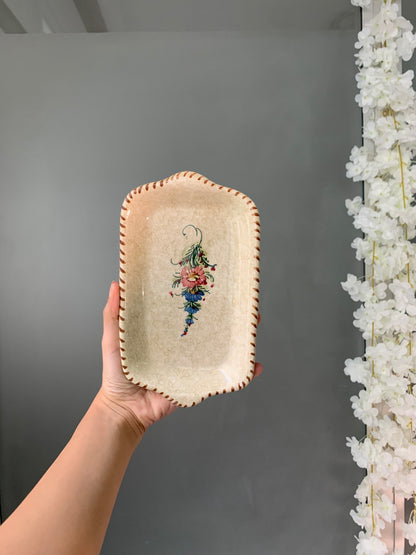 VIDE-POCHE FLEURI CRAQUELÉ VINTAGE 🌸