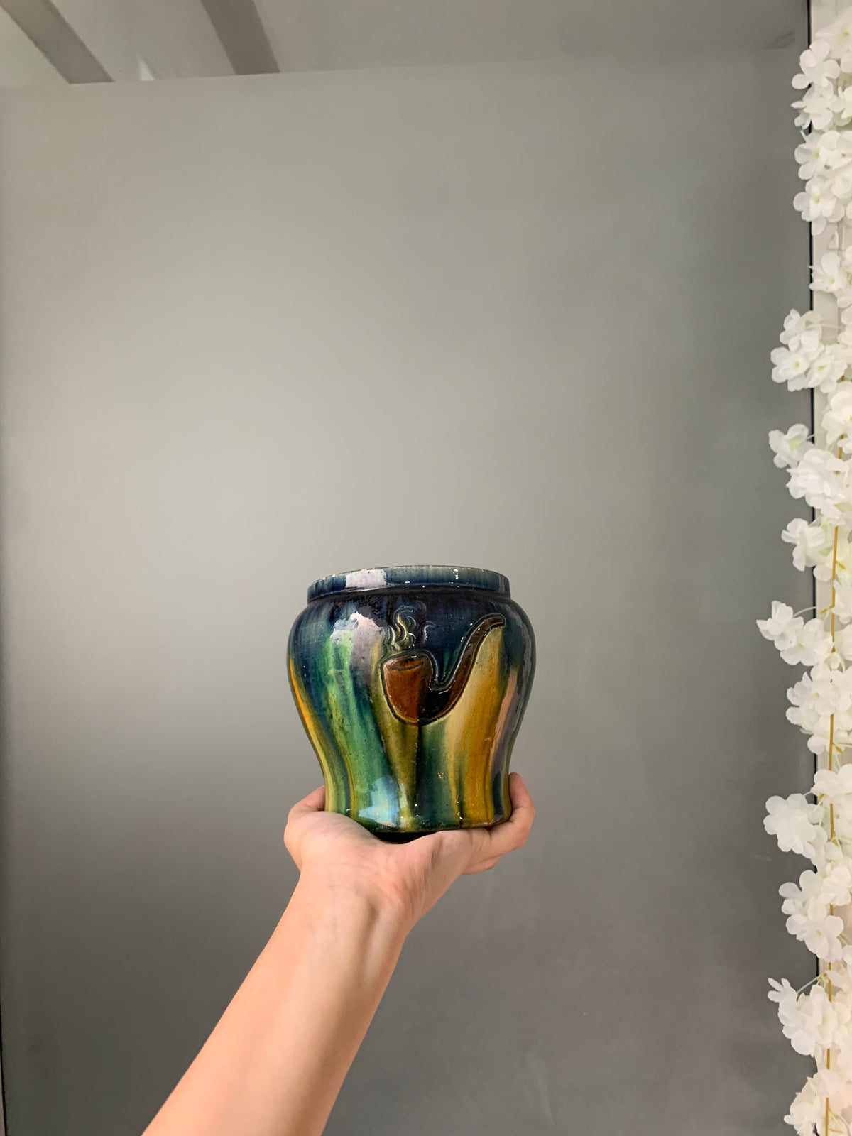 POT GRÈS MOTIF PIPE VINTAGE🎨