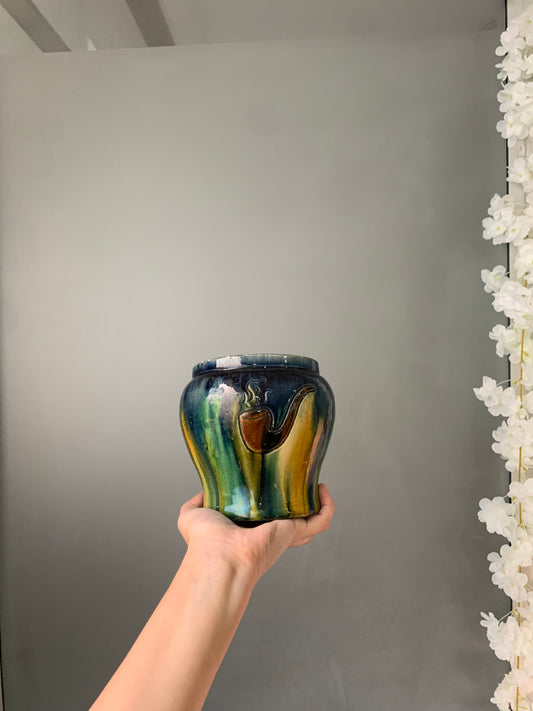 POT GRÈS MOTIF PIPE VINTAGE🎨