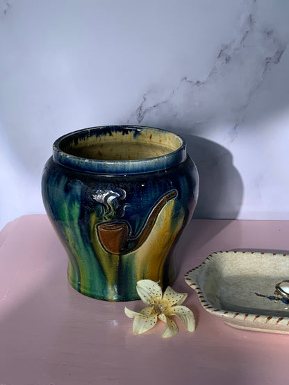 POT GRÈS MOTIF PIPE VINTAGE🎨