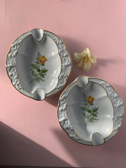 DUO CENDRIERS ROSE DORÉ VINTAGE 🌼