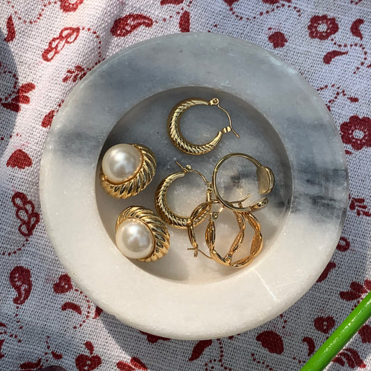 Assiette à bijoux marbrée