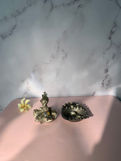 FIGURINE ÉTAIN FILLETTE VINTAGE 🎀