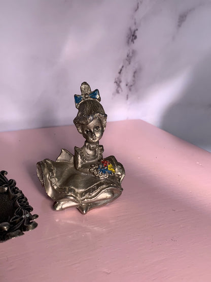 FIGURINE ÉTAIN FILLETTE VINTAGE 🎀