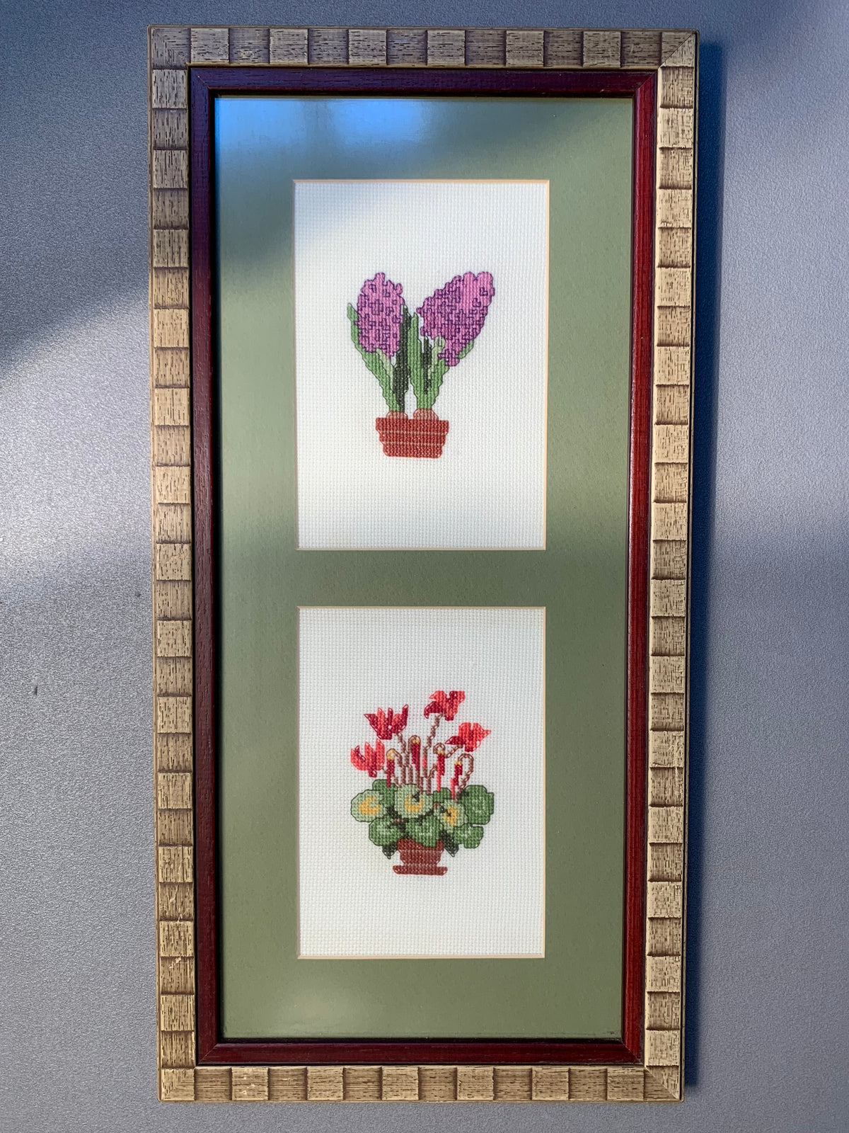DUO CADRES BOTANIQUES BRODÉS VINTAGE 🌺