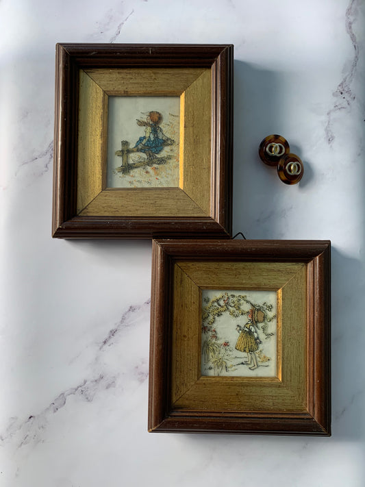 DUO PETITS CADRES FILLETTES VINTAGE 🌼