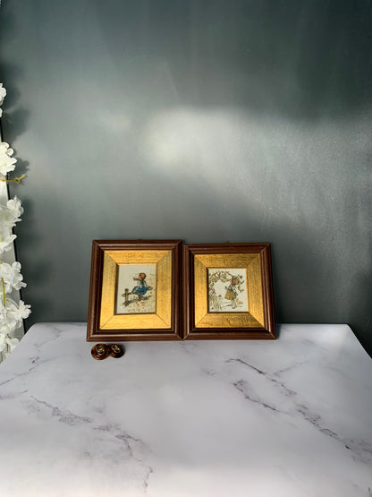 DUO PETITS CADRES FILLETTES VINTAGE 🌼
