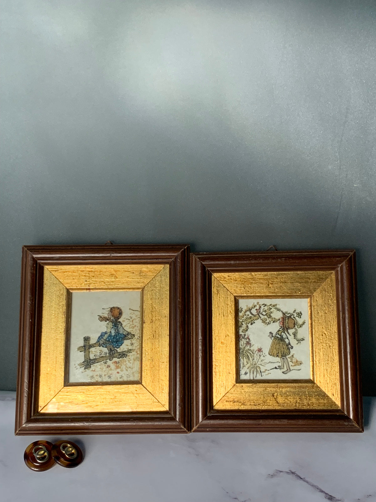 DUO PETITS CADRES FILLETTES VINTAGE 🌼
