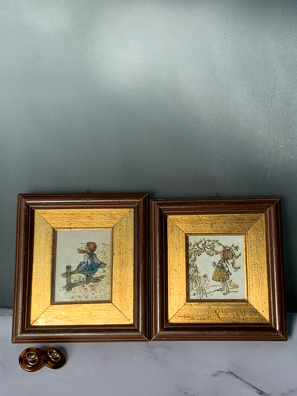 DUO PETITS CADRES FILLETTES VINTAGE 🌼