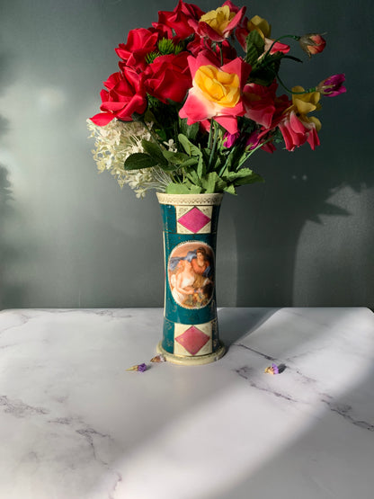 VASE MÉDAILLON ROMANTIQUE VINTAGE 💚