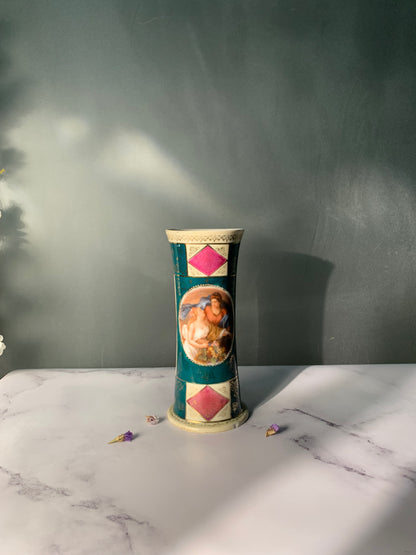 VASE MÉDAILLON ROMANTIQUE VINTAGE 💚
