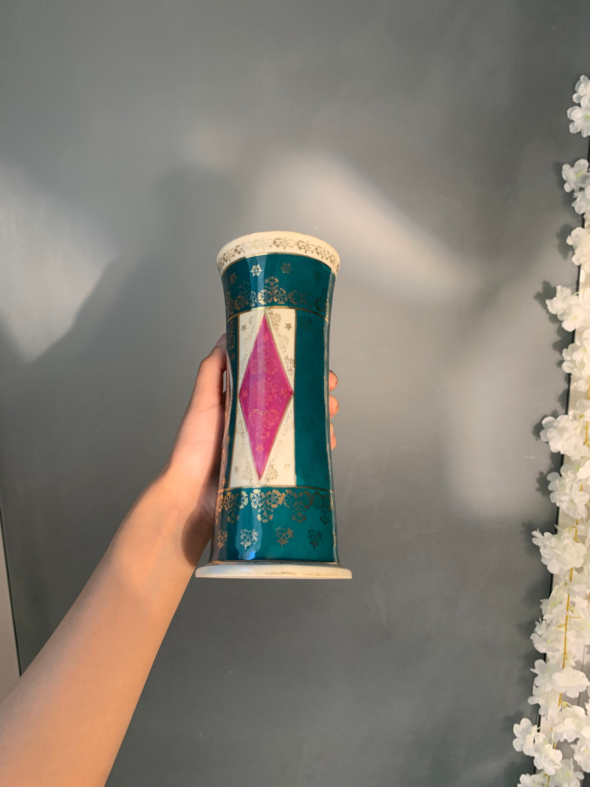 VASE MÉDAILLON ROMANTIQUE VINTAGE 💚