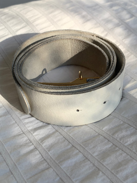 Ceinture en faux-cuir blanc