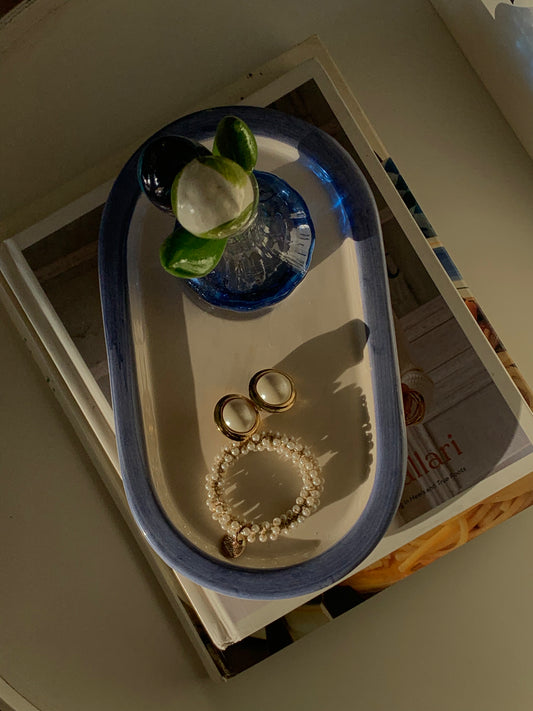 Assiette blanc & bleu 💙