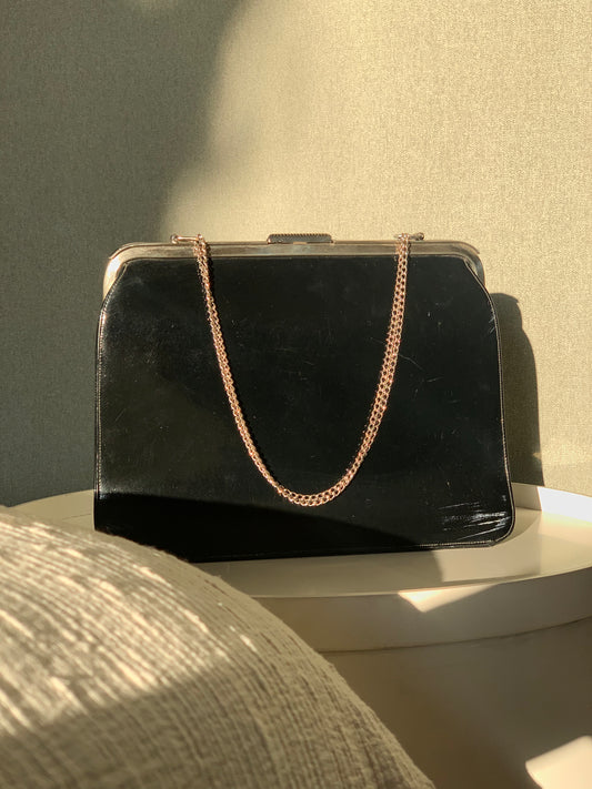 Sac vintage en cuir noir 🖤
