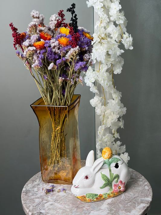 BOÎTE LAPIN VINTAGE EN CÉRAMIQUE PEINTE 🐰🌸