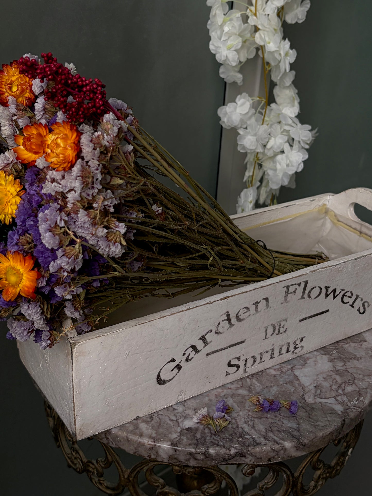 CAISSE EN BOIS VINTAGE | "GARDEN FLOWERS DE SPRING"