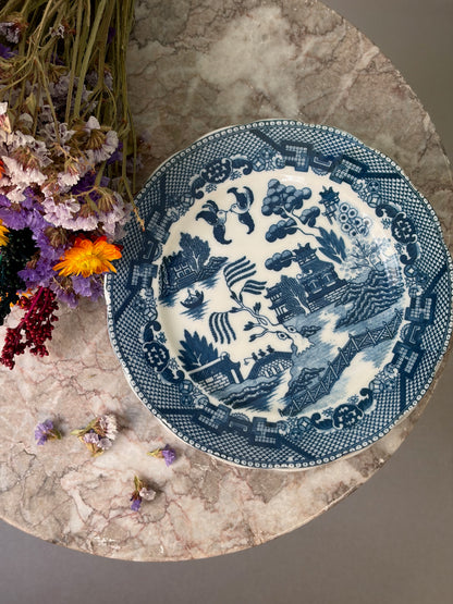 SERVICE 9 ASSIETTES VINTAGE | MOTIF SAULE BLEU