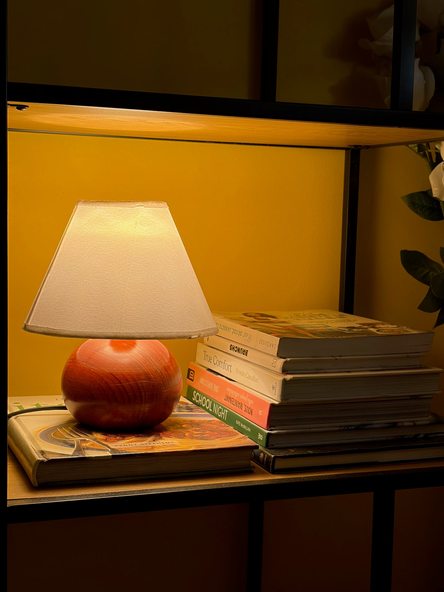 LAMPE VINTAGE EN BOIS | BASE BOULE TERRACOTTA
