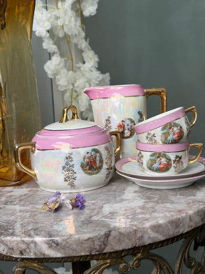 SERVICE À THÉ VINTAGE | SCÈNES MYTHOLOGIQUES ROSES 💕🏛️