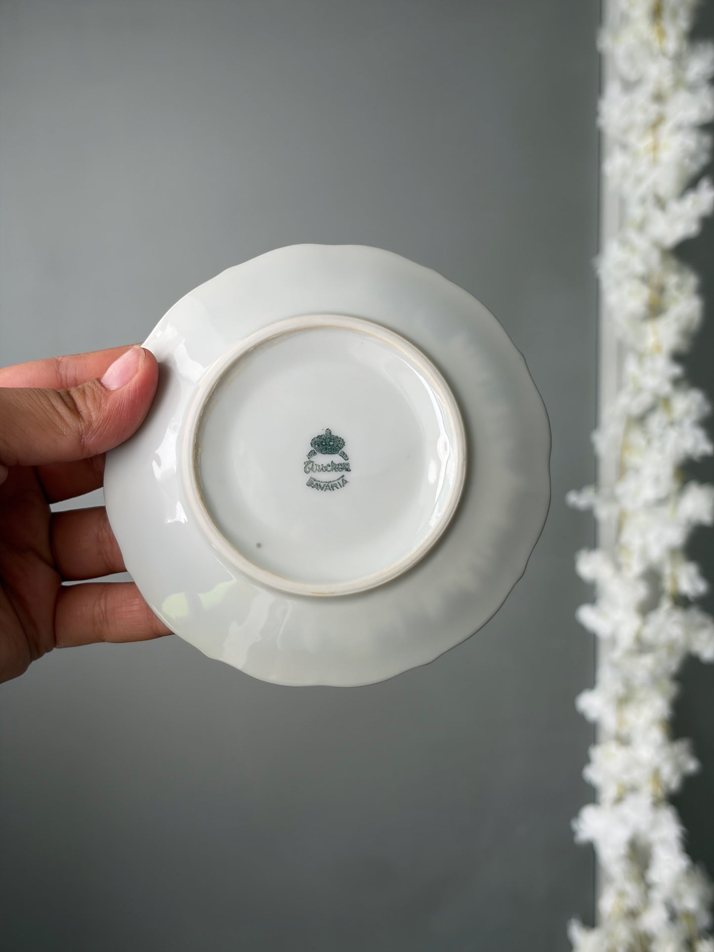 SET TASSES & SOUS-TASSES VINTAGE | ROSES ARGENTÉES