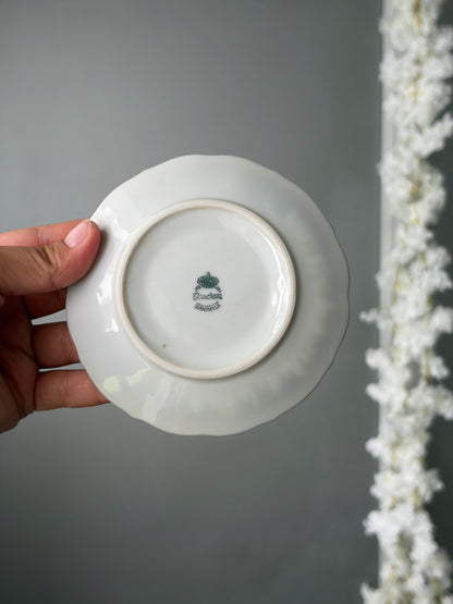 SET TASSES & SOUS-TASSES VINTAGE | ROSES ARGENTÉES