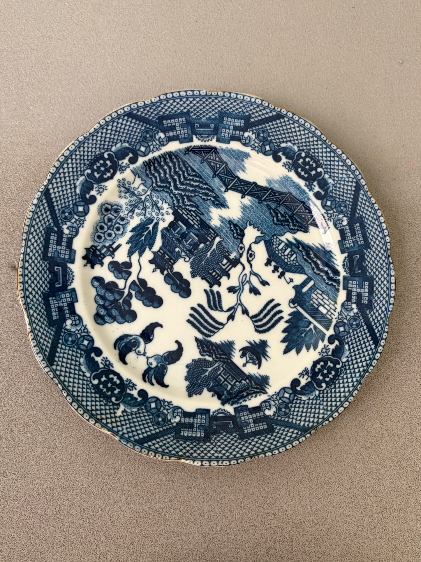 SERVICE 9 ASSIETTES VINTAGE | MOTIF SAULE BLEU