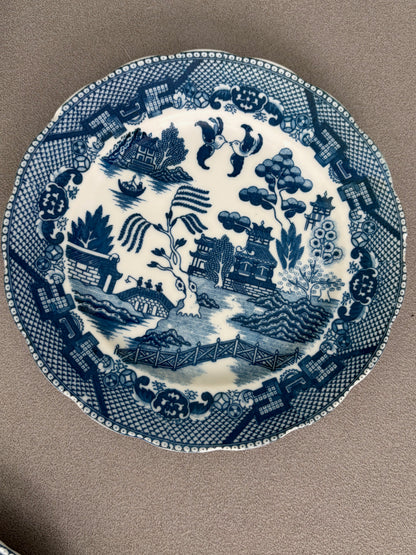 SERVICE 9 ASSIETTES VINTAGE | MOTIF SAULE BLEU