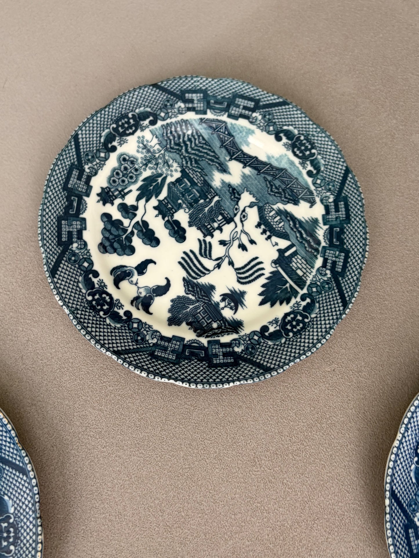 SERVICE 9 ASSIETTES VINTAGE | MOTIF SAULE BLEU