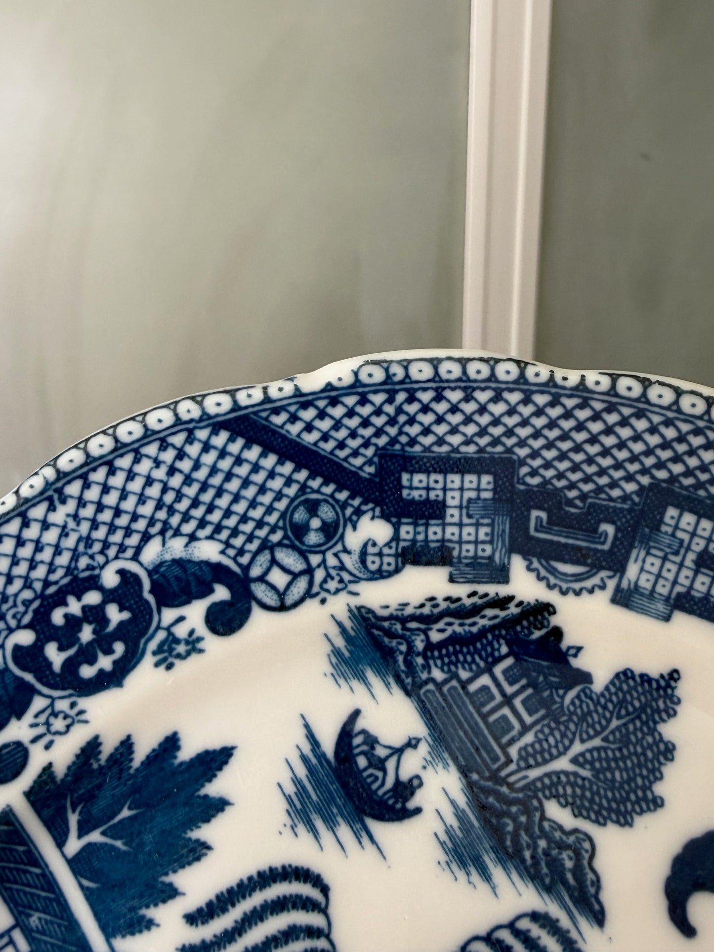 SERVICE 9 ASSIETTES VINTAGE | MOTIF SAULE BLEU