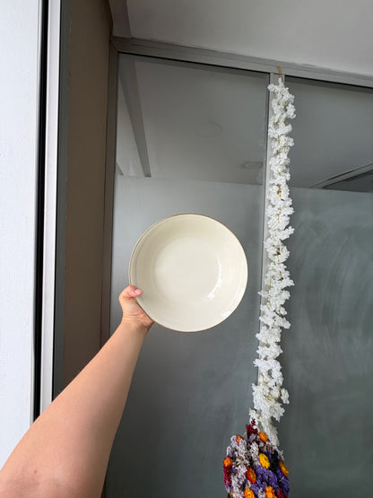 ASSIETTE CREUSE VINTAGE EN PORCELAINE CRÈME | LISERÉ DORÉ 🤍🥣